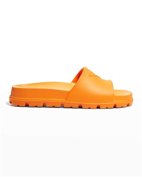 prada rubber logo pool sandals|prada shoes for women.